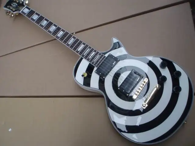 

Wholesale Cibson LP Custom Zakk Wylde Electric Guitar S Top Quality In White/Black VOS 100517