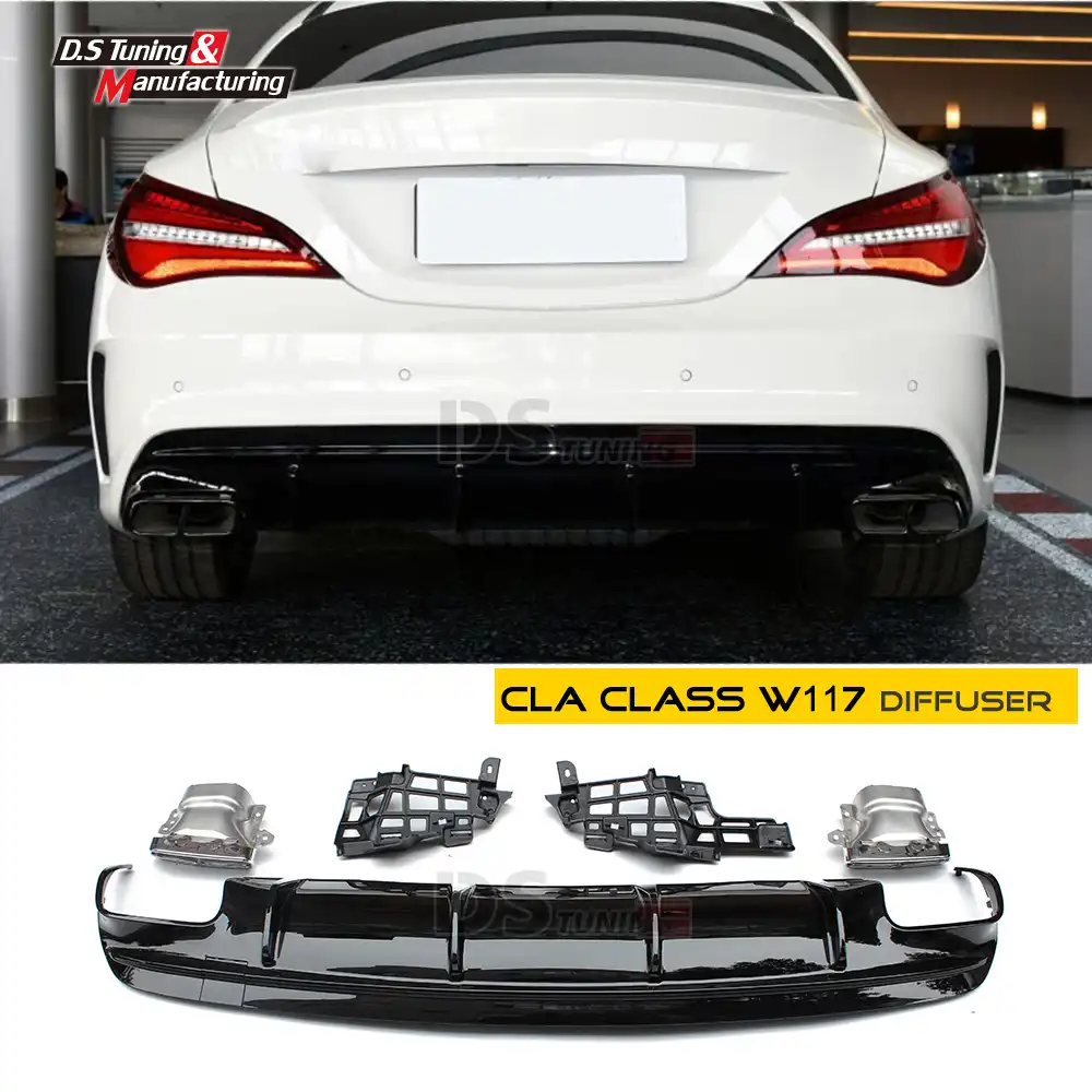 Rear Bumper Diffuser And Exhausts For Mercedes Cla Class C117 X117 W117 Sports And Cla45 New Rear Bumper Diffuser Bumper Diffuserdiffuser Bumper Aliexpress