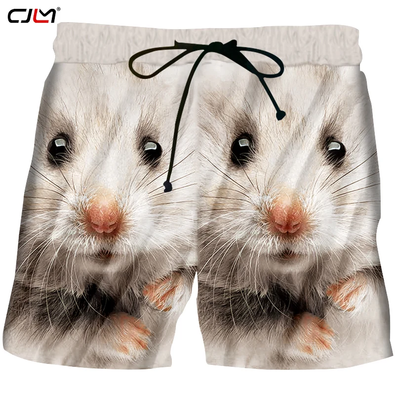 

CJLM Hot Sale Summer Shorts Mens Hip Hop Printing Animal White Mouse Factory Direct Supply Original Design Drop-ship