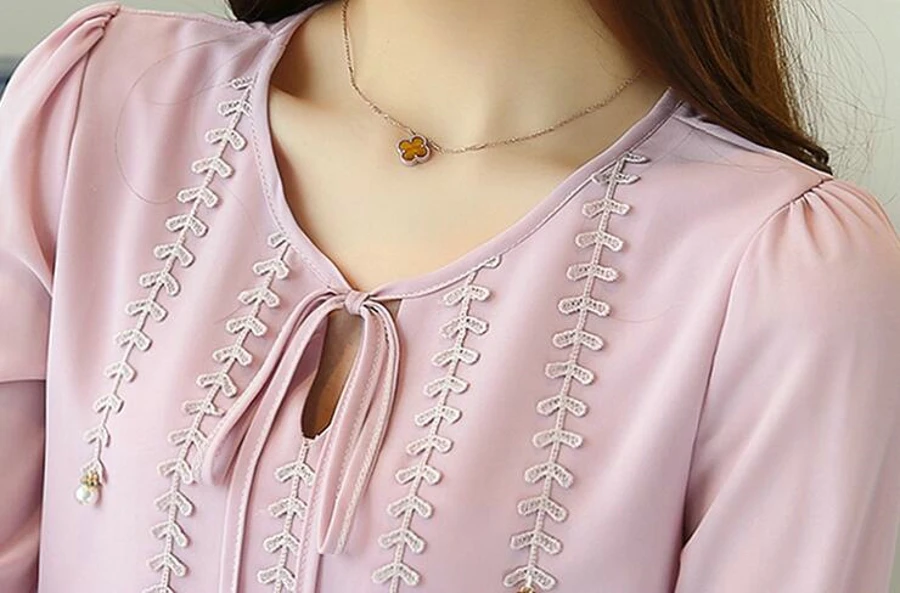 WAN XIANG YUAN Women Shirts 2017 Casual Autumn Long-Sleeved Chiffon Blouse Lady Plus size Blouse for Women Chemise Femme 92314