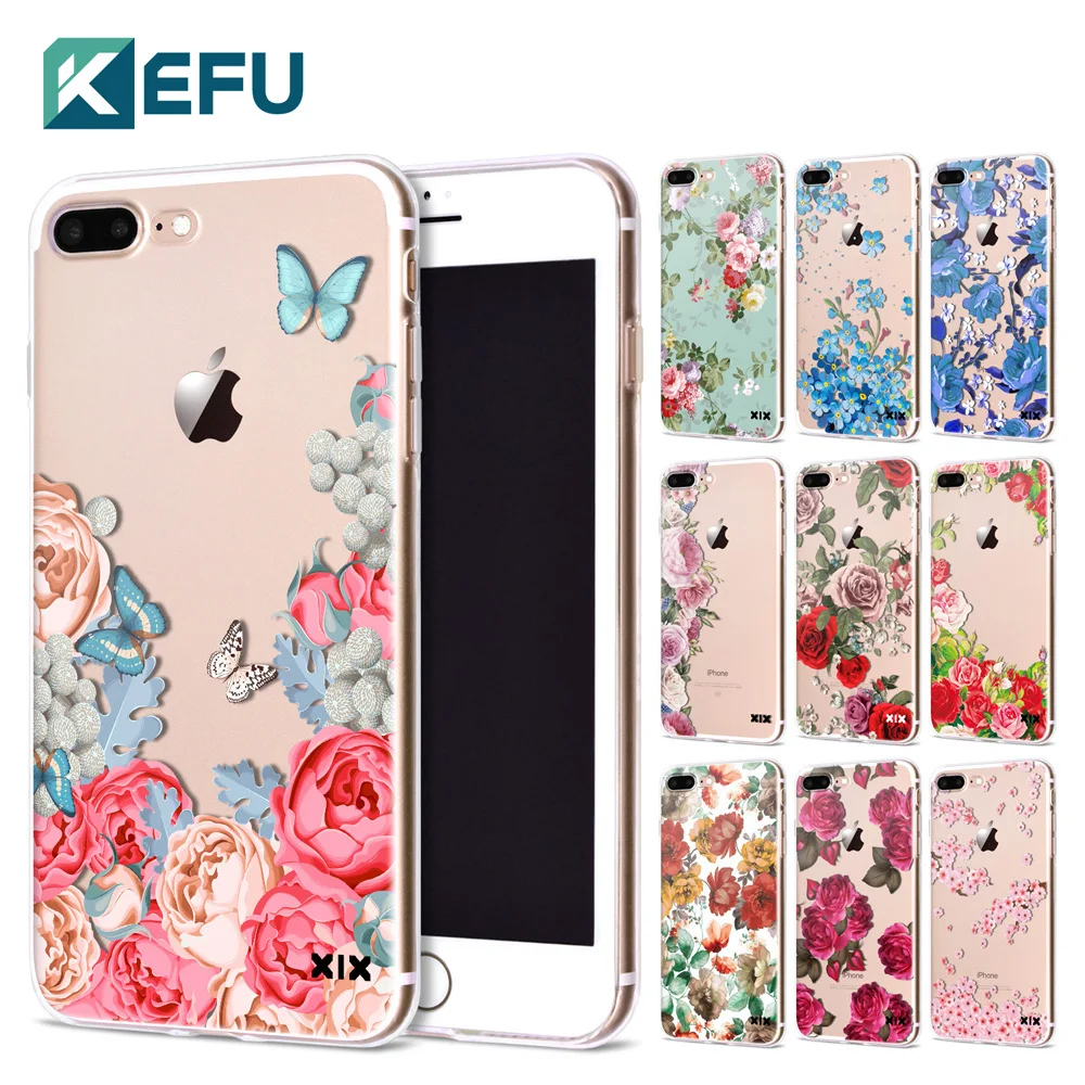ХIХ 2017 новые поступления для funda iPhone 6S Чехол 5 5S 6 7 8 Plus X Розовые цветы Тонкий Мягкий