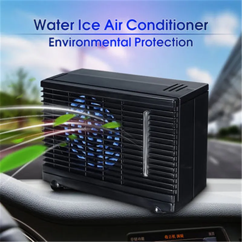 

12/24V Portable Mini Car Air Conditioner Home Car Cooler Cooling Fan Water Ice Evaporative Car Air Conditioner Black