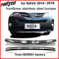 フロント & リアスキッドプレートバンパーガードバンパー保護牛バートヨタ RAV4 2014 2015 2016 、ステンレス鋼、保証品質