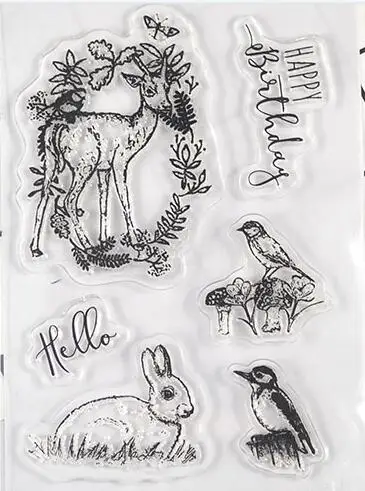 

bird and rabbit Transparent Clear Stamp for Scrapbooking Transparent Silicone Rubber DIY Photo Album Decor