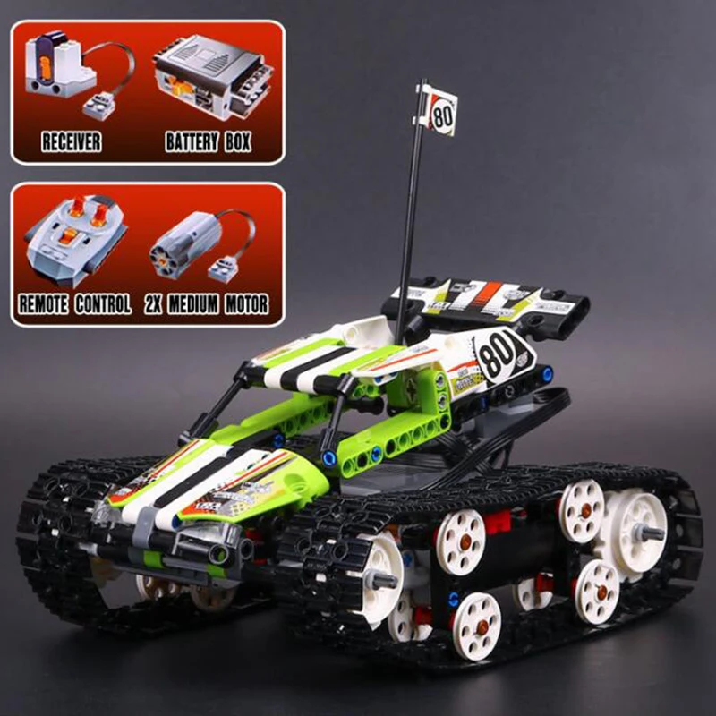 

Technic RC TRACKED RACER car Electric Motor Power Function fit legoings technic 20033 city Building Block bricks Model kid gift