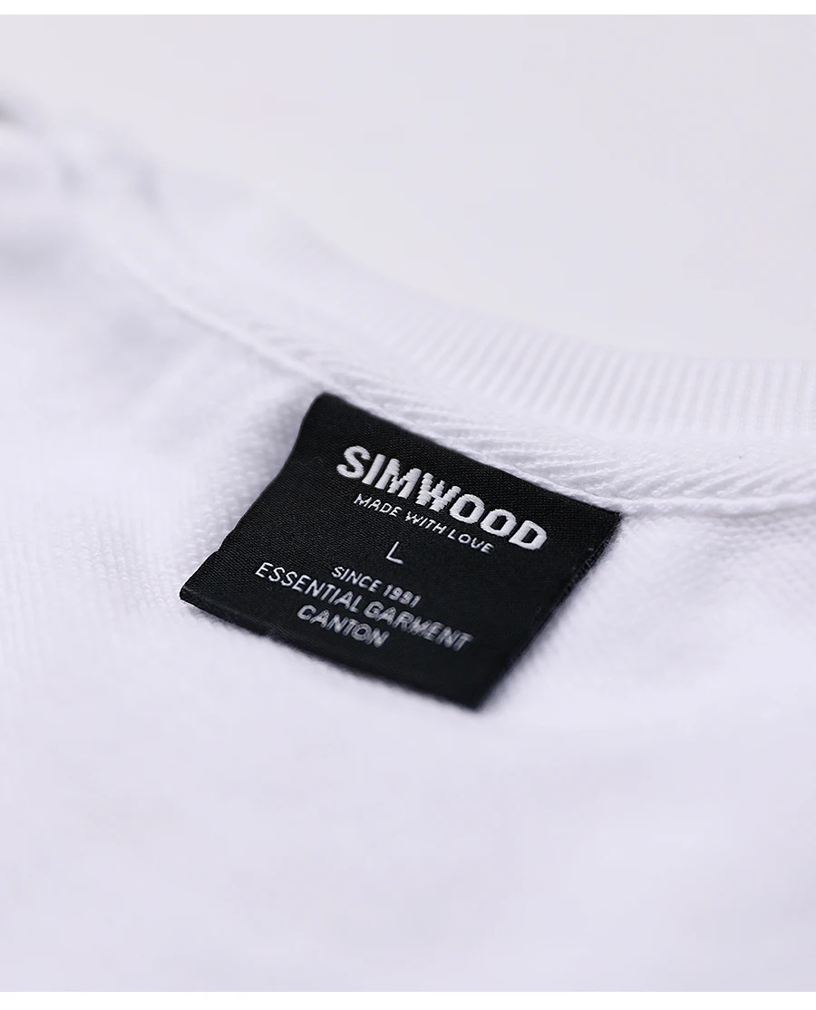 Мужское худи с вышитыми буквами SIMWOOD, модный свитшот с вырезами, модель 190044, уличная одежда в стиле хип-хоп на осень