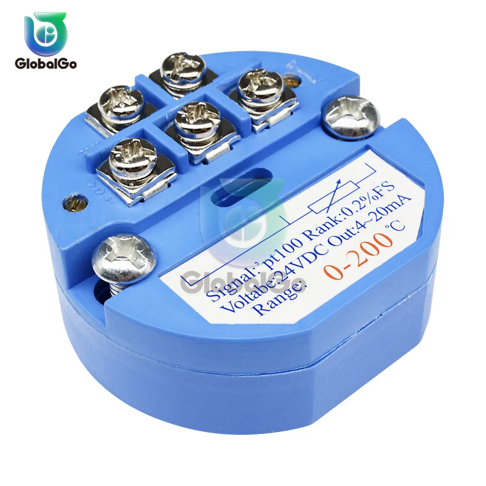 

PT100 DC 24V Temperature Sensor Transmitter 0-200 Degree Temp 4-20MA Temperature Transmitter Home Car Toy Outdoor