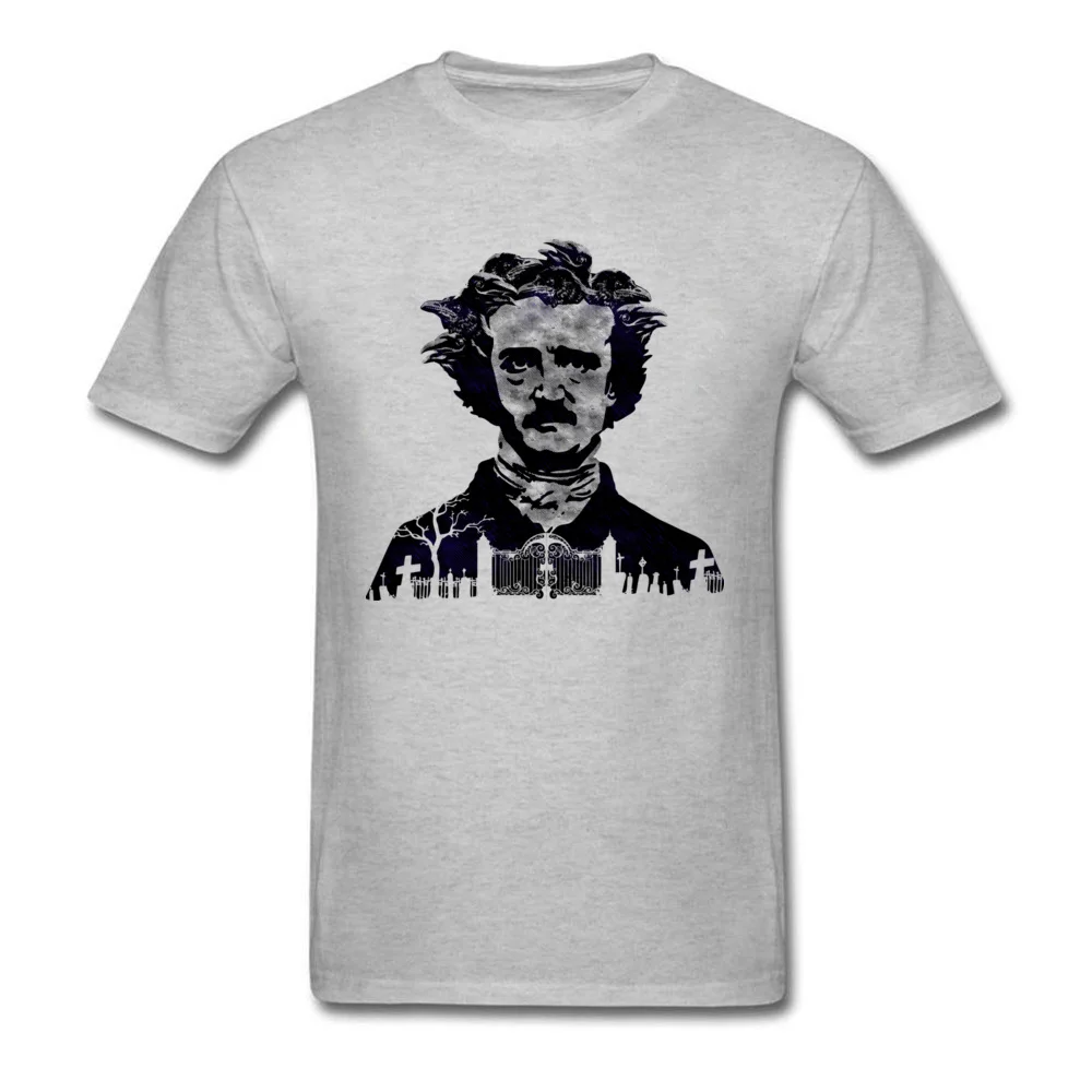  Men Top T-shirts The Raven Funny Tops Shirt 100% Cotton Round Collar Short Sleeve Leisure Tops & Tees Summer Top Quality The Raven grey