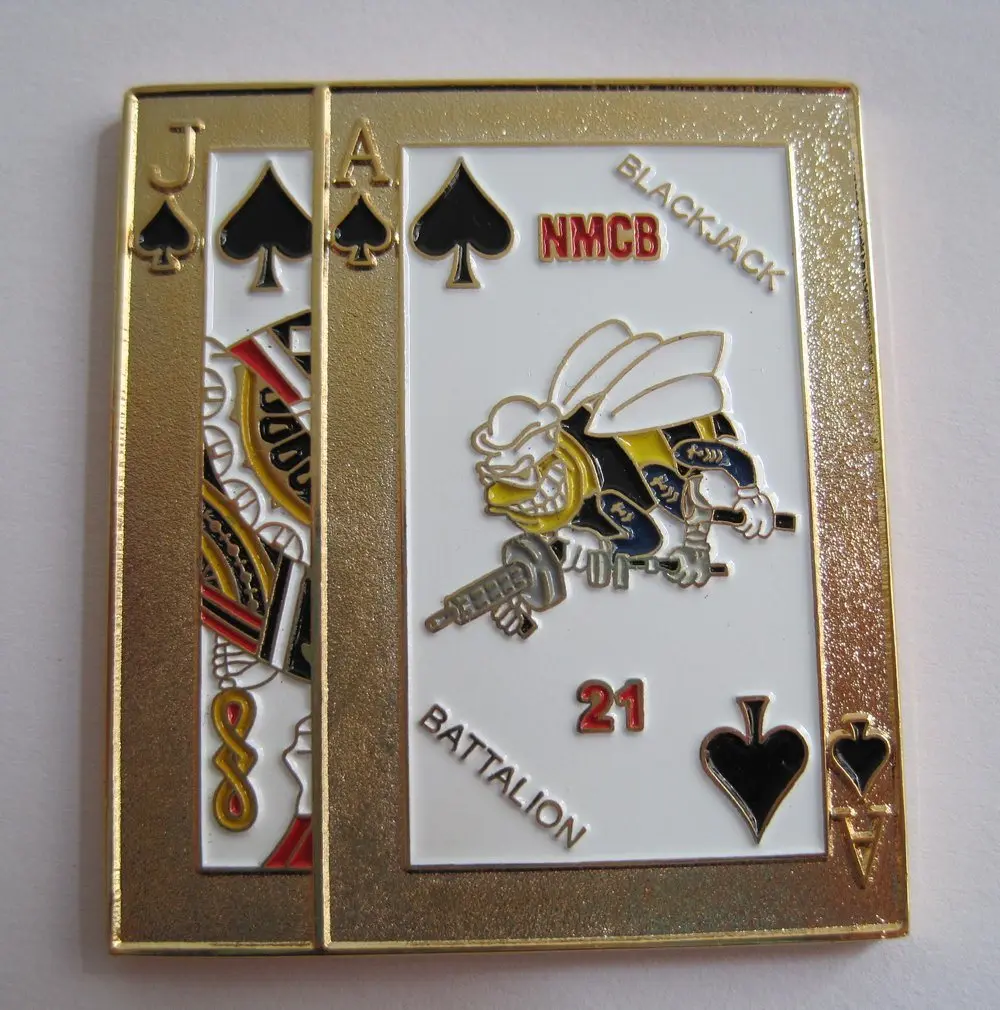 

High quality rectangular playing card gold plated coins