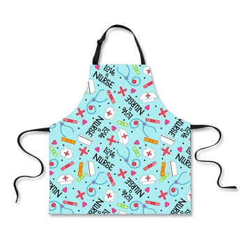 

FORUDESIGNS Nurse Printed Cooking Baking Aprons Kitchen Apron Restaurant Aprons For Women Home Sleeveless Apron Anti-dirty Cloth