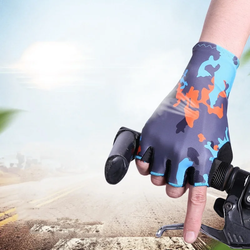 Non slip Cycling Half Finger Bicycle Gloves High Elastic Shock