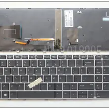 Новая клавиатура для hp EliteBook 755 G3 US клавиатура с подсветкой и серебристой рамкой