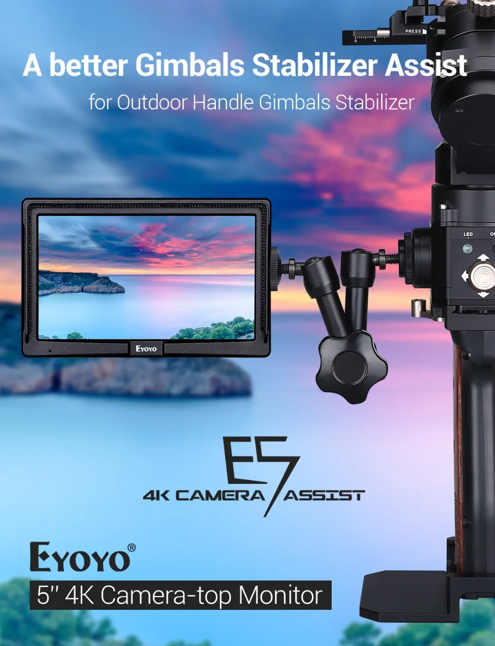 Eyoyo E5 5 дюймов 4K HDMI DSLR камера полевой монитор ультра яркий 400cd/m2 Full HD 1920x1080 lcd ips для наружного применения