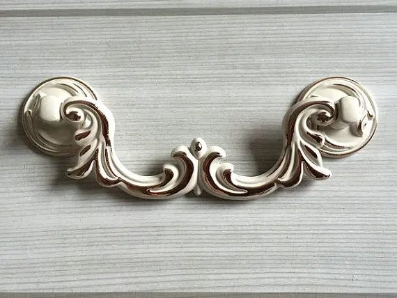 3 75 4 25 Dresser Pulls Drawer Pull Handles White Gold Shabby Chic 3 75 4 25 Dresser Pulls Drawer Pull Handles White Gold Shabby Chic Bail Cabinet