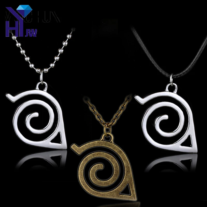 

Japanese Anime Naruto Necklace Naruto Leaf Village Konoha Ninja Symbol Cosplay Necklace Chain Chocker Necklace Shuriken Sasuke