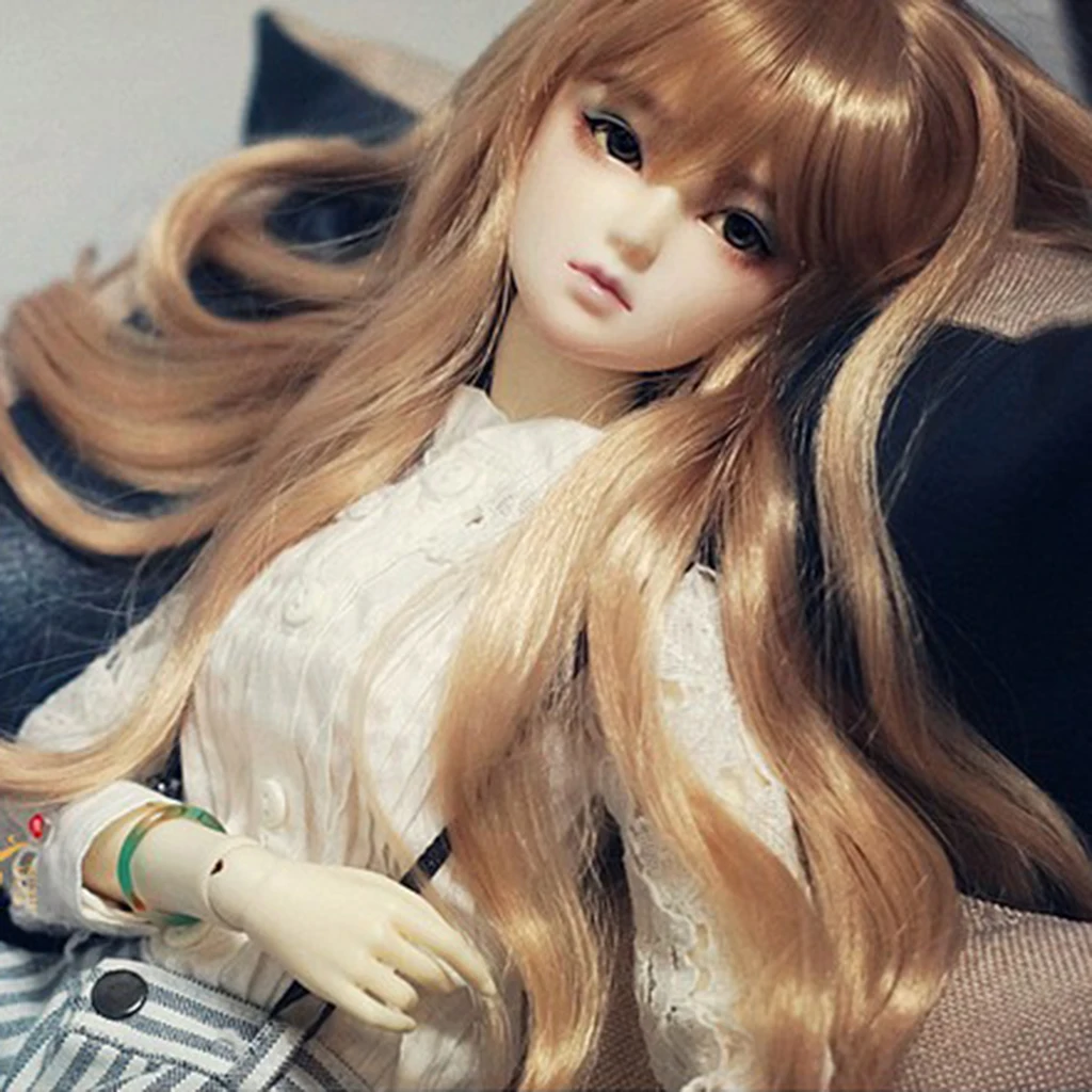 MagiDeal Fashion Handmade Girl Doll Long Wave Curly Hair for 1/3 BJD Doll DIY Making Supplies