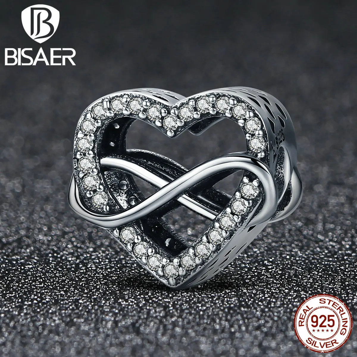 

925 Sterling Silver Symbol Of Endless Love, Infinite Love Beads Fit Original Pan Charm Bracelets DIY Accessories Gift HSC432