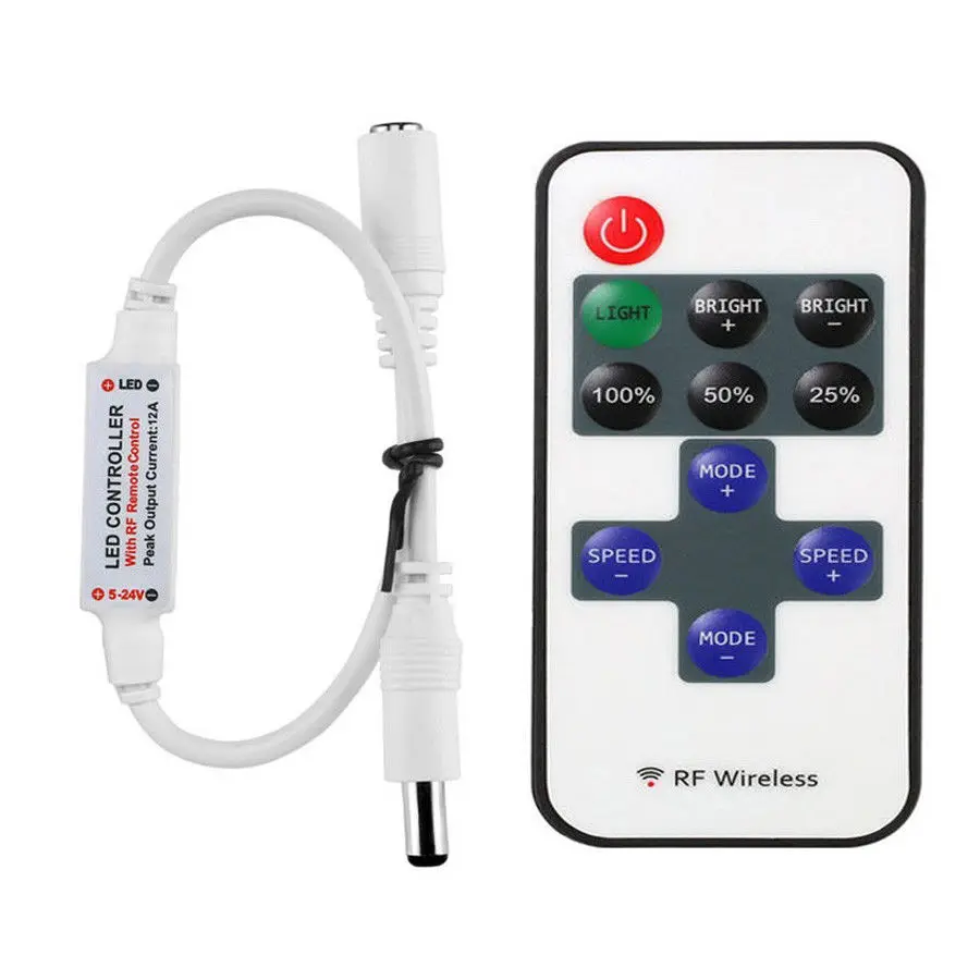 Single Color LED Dimmer Controller DC 11keys Mini RF Wireless Remote For led strip led strip controller led dimmer controller