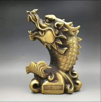 

Lucky China ancient royal Fengshui Bronze Copper Loong Sculpture Statue