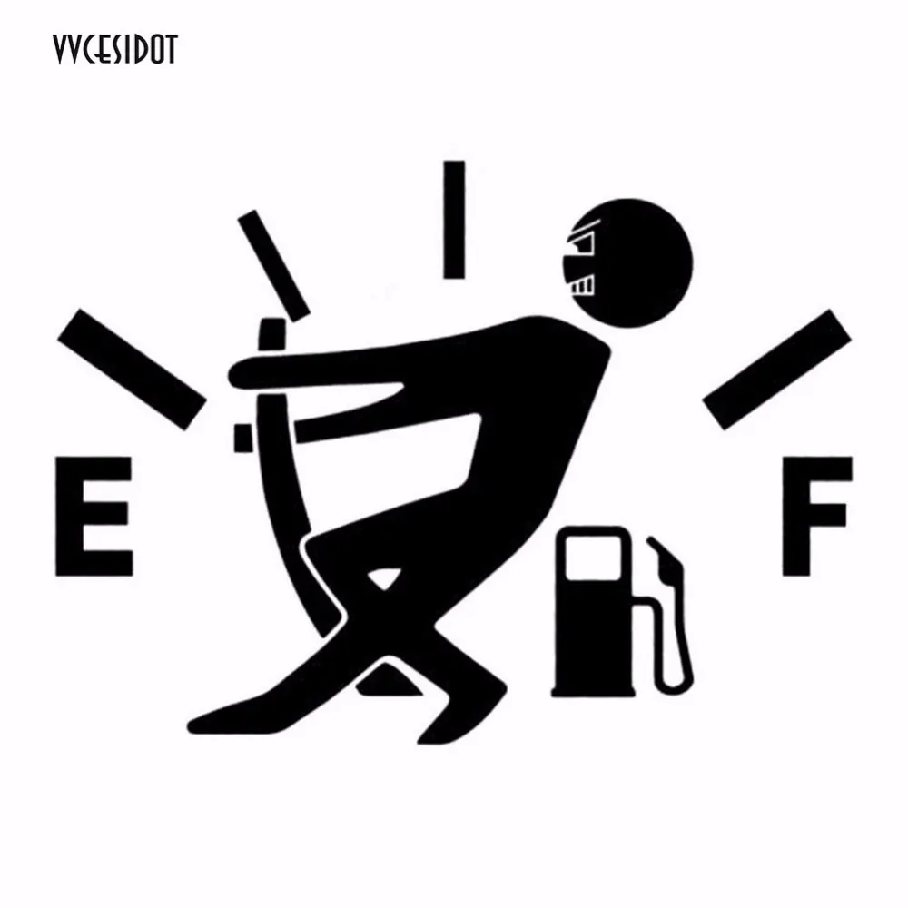 12.7CM*9.2CM High Gas Consumption Decal Fuel Gage Empty Stickers Funny Vinyl JDM Car Styling Black White LD00513 | Автомобили и