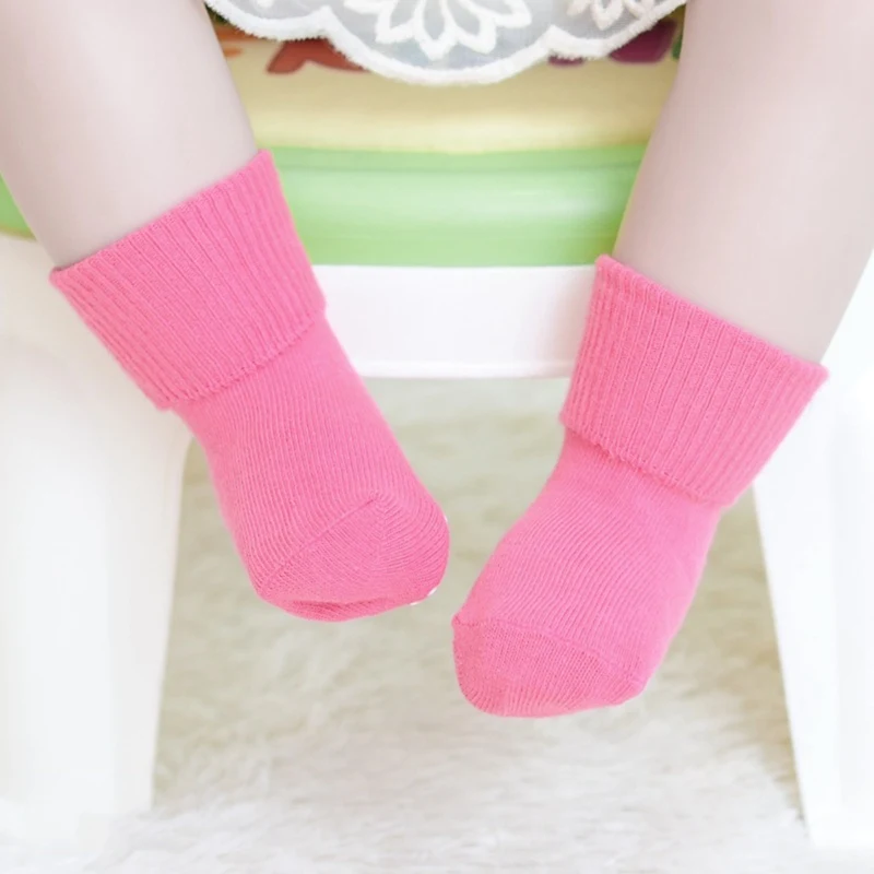 Демисезонный хлопок Детские носки Карамельный цвет Нескользящие мягкие носки для новорожденных, одежда для малышей носки для девочки, мальчика для От 1 до 3 лет - Цвет: RH