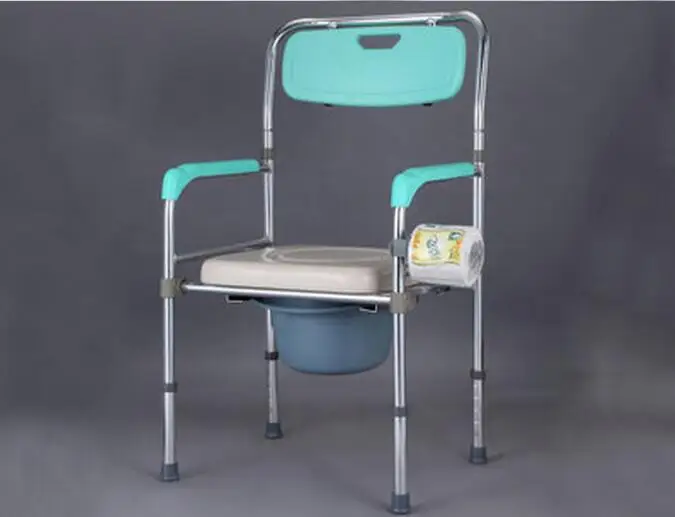 Height Adjustable Elderly Seat Commode Chair Portable Mobile