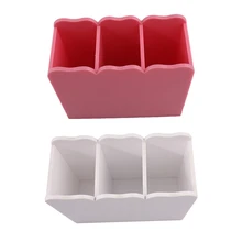 Акриловый 3 слота держатель инструментов пилка для ногтей кисти ящик-органайзер для хранения коробки