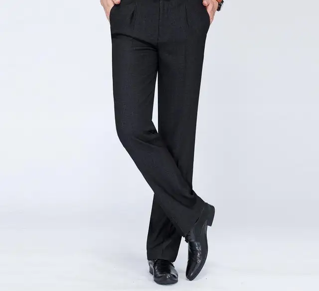 Size 29 40 Easy Care Black Slim Fit Casual Business Suit Pants Men ...