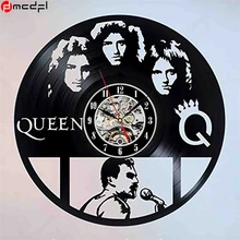 

Vintage Vinyl 3D Wall Clock Queen Band Wall Sticker Retro Wall Watch Zegar Naklejka Decoration for Home Support Drop Shipping