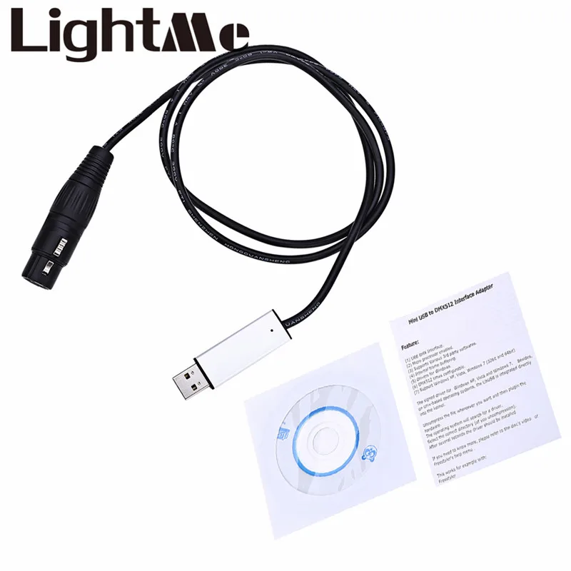 Mini USB To DMX 512 Interface Adapter For Stage Light RGB PAR LED Effect DMX512 Master