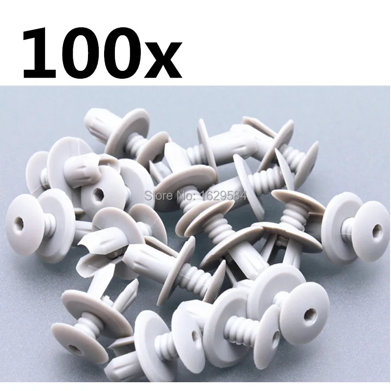 

100 Pcs Light Grey TRANSPORTER MULTIVAN INTERIOR DOOR CARD MOULDING SCREW CLIPS For VW T4 T5