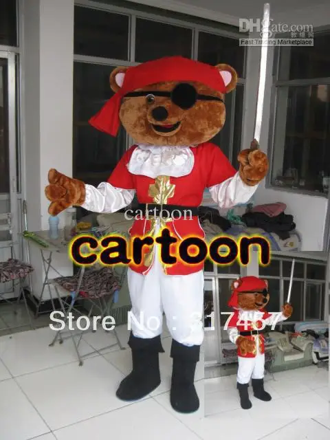 New Pirate Bear Mascot Costume Adult Character Cosplay mascot costume free shipping | Тематическая одежда и униформа