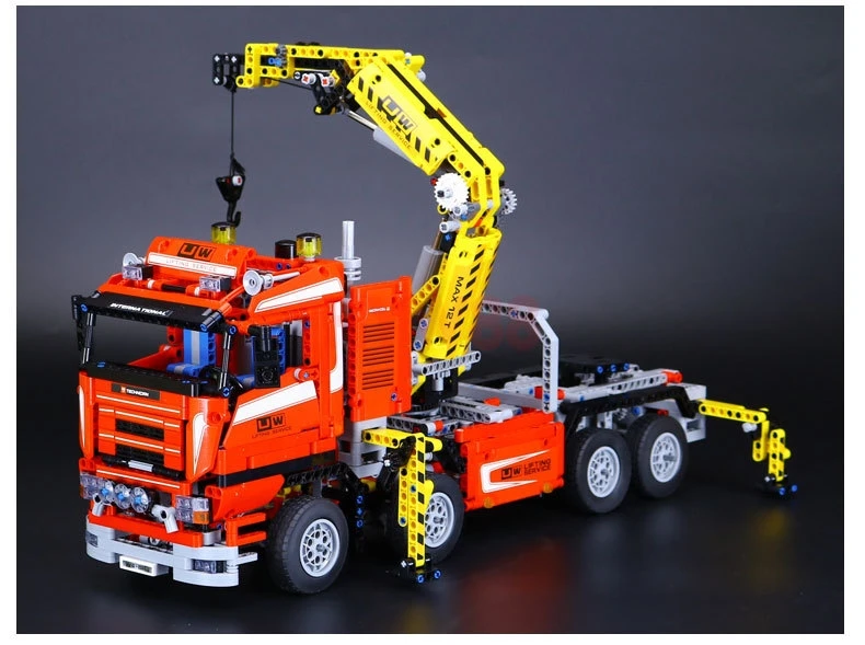 LP 20013 technic серия 1877 шт. Электрический кран модель грузовика строительные блоки