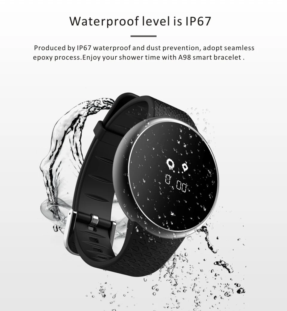 WQ A98 умный браслет для женщин 0,6" OLED экран кровяное давление часы фитнес-трекер для измерения сердечного ритма Смарт-браслет Relogio Inteligente