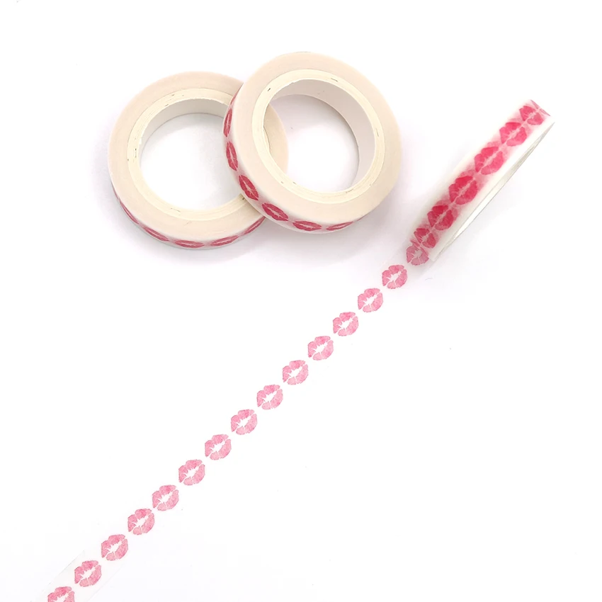 

7m*8mm Creativity Red Lips Washi Tape Diy Diary Decoration Masking Tape Kawaii Stationery Scrapbooking Tape Sticker