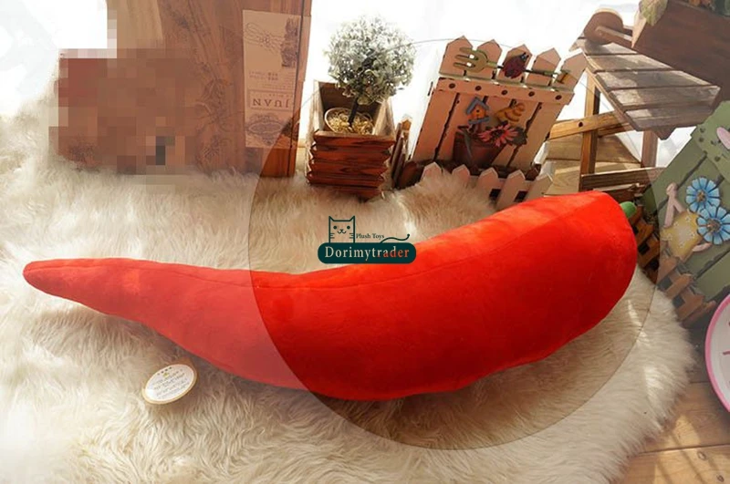 Dorimytrader New Novelty Toy 70cm Big Soft Plush Red Beauty Chili Toy 28'' Giant Stuffed Hot Pepper Doll Pillow Nice Gift DY60594 (13)