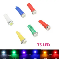 6 x T5 5050SMD светодио дный белый синий зеленый цвет красный, желтый приборная панель с предупреждающим индикатором лампочка для DC12V Автомобиль