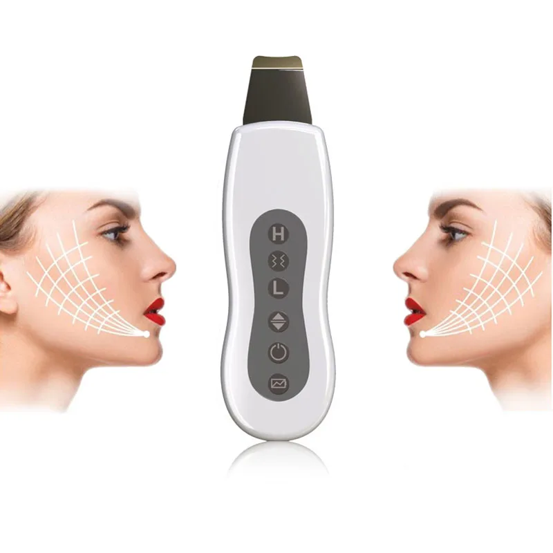 Purificador da Pele Máquina de Peeling Ultrasonic Facial Acne Cravo Remoção Vibração Massageador Esfoliante pá Limpa Hot 3 Cheap Utensílios de cuidado facial