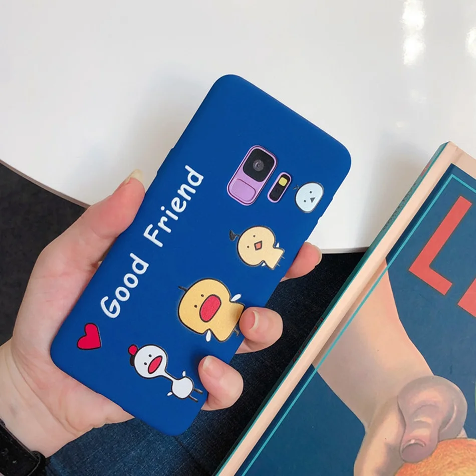 

For Galaxy S9 S8 Plus S7 S6 Case Cartoon Pattern Back Case For Samsung Note 9 Note8 Lovely Cute Matte Soft Silicon TPU Cover