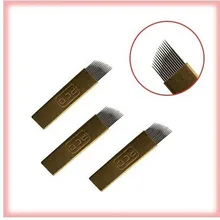 20шт = 1 коробка 12 pin/14pin из Нержавеющей Стали Изогнутый игла для татуировки бровей поплавок одноразовые татуировки питания