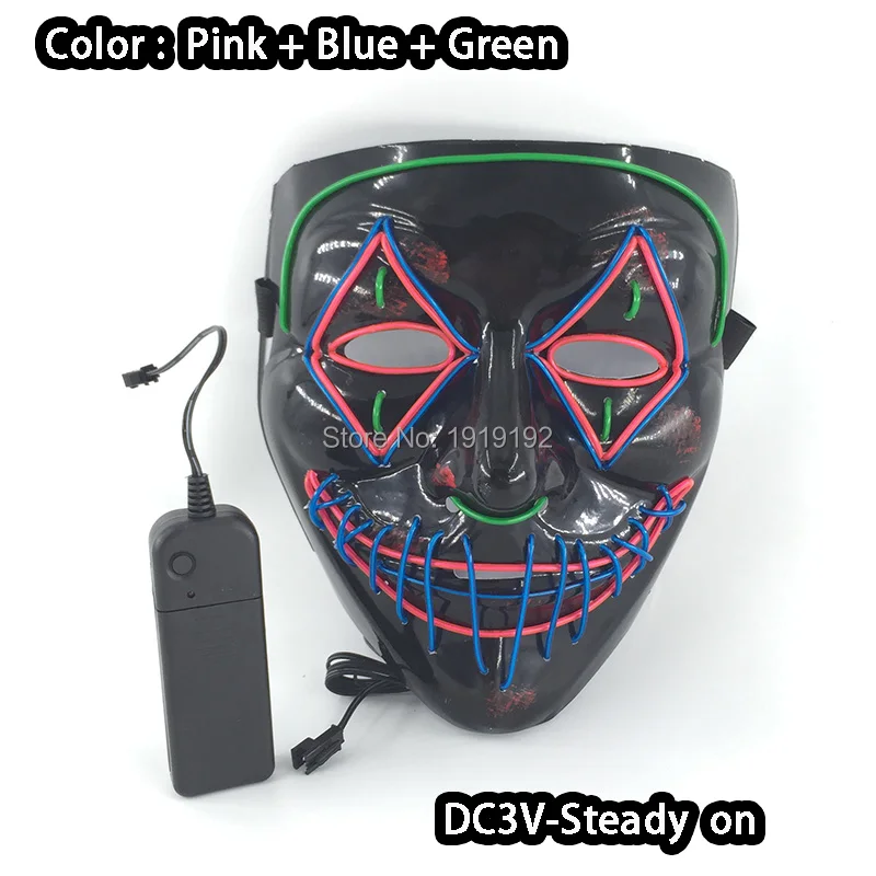Вечерние страшная маска на Хеллоуин, Карнавальная маска анонима хакера, светящиеся вечерние принадлежности