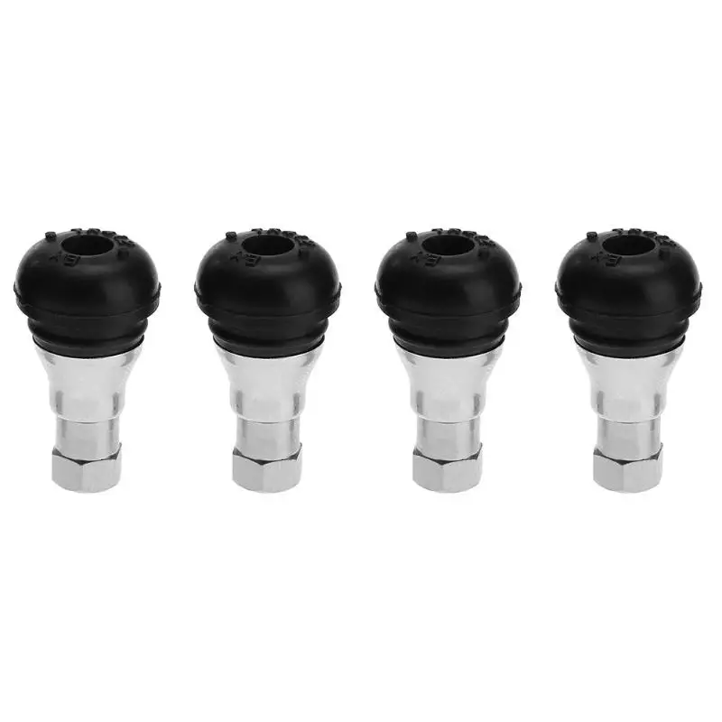 4pcs Car Tire Valve Caps Car Chrome Rubber Tubeless Wheel Tyre Tire