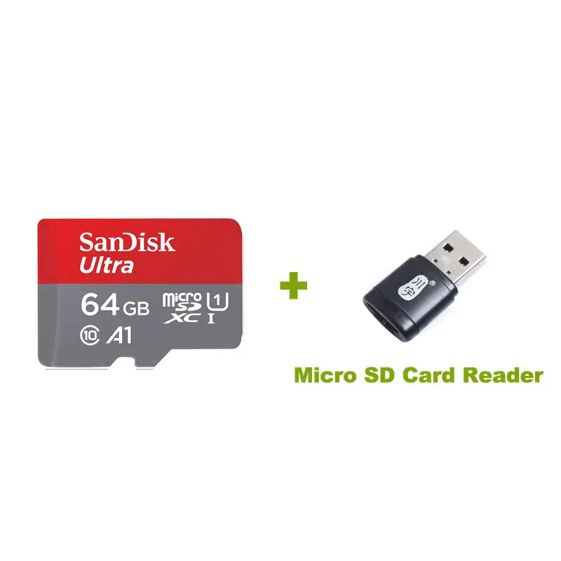 sandisk микро SD карты Class10 карты памяти 16 Гб оперативной памяти, 32 Гб встроенной памяти, 64 ГБ 128 80 МБ/с. SDHC/SDXC карты памяти для Samrtphone и настольный ПК - Емкость: A1-TF-64GTF-Reader