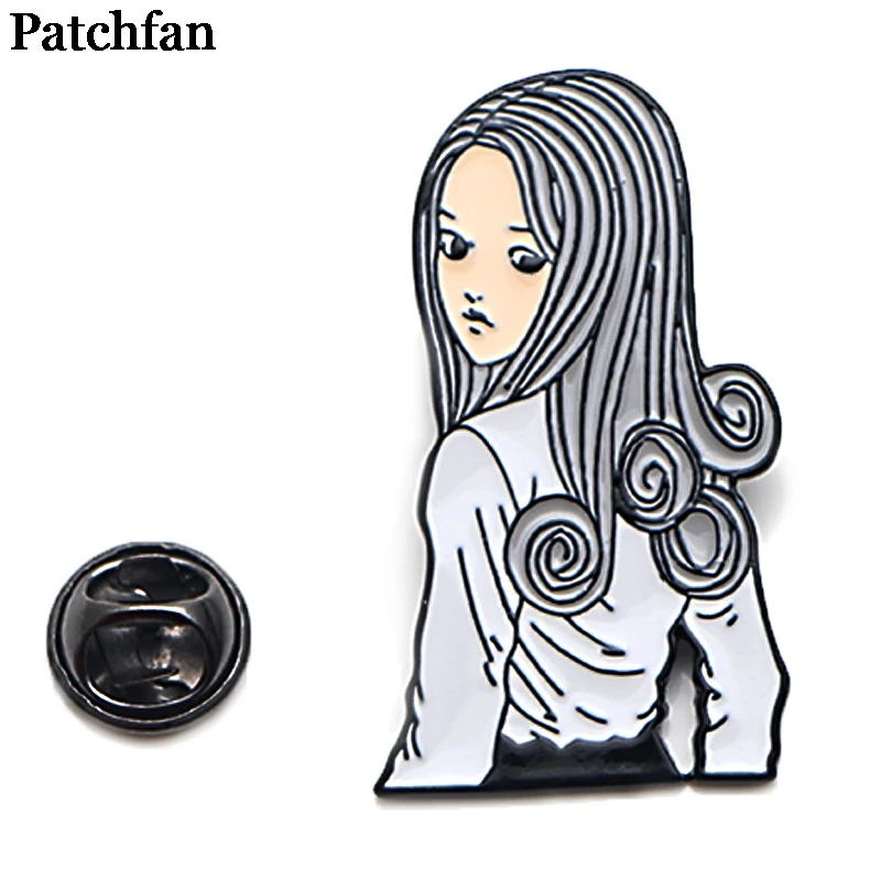 Patchfan японский ужас Junji Ito Uzumaki цинковый галстук булавки броши для рюкзака, одежды для мужчин и женщин Декоративные значки медаль A2065