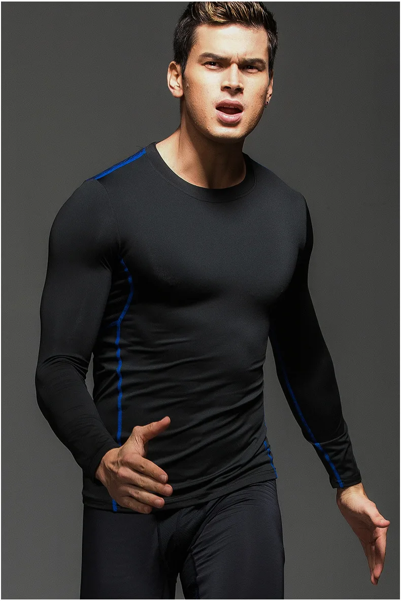 Aismz Quick Dry Compression Long Johns Fitness Winter Fashion Male Spring Autumn Sporting Runs Workout Thermal Underwear Sets men's thermal pants