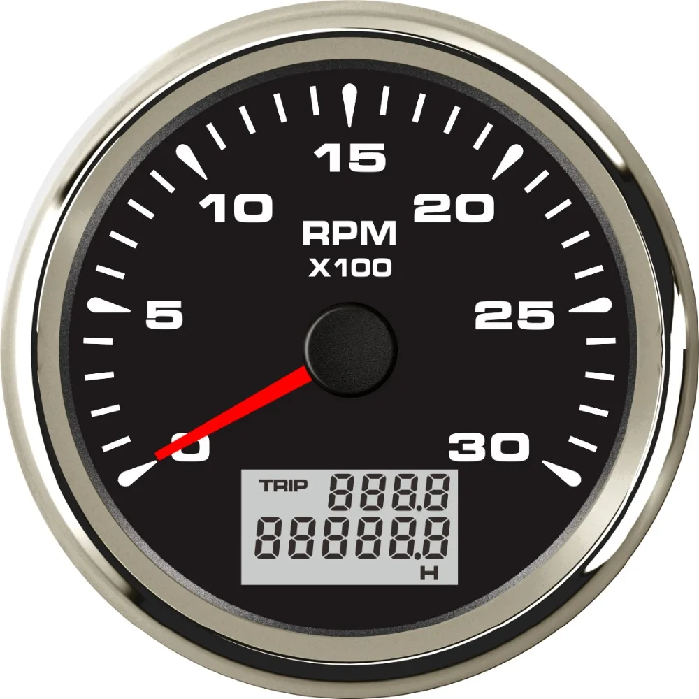 1 шт. морской 85 мм 0-3000 об./мин Тахометр настройки Sus316L ободок Rev счетчик с Odo счетчики часов ЖК-дисплей и 8 видов цвета подсветки