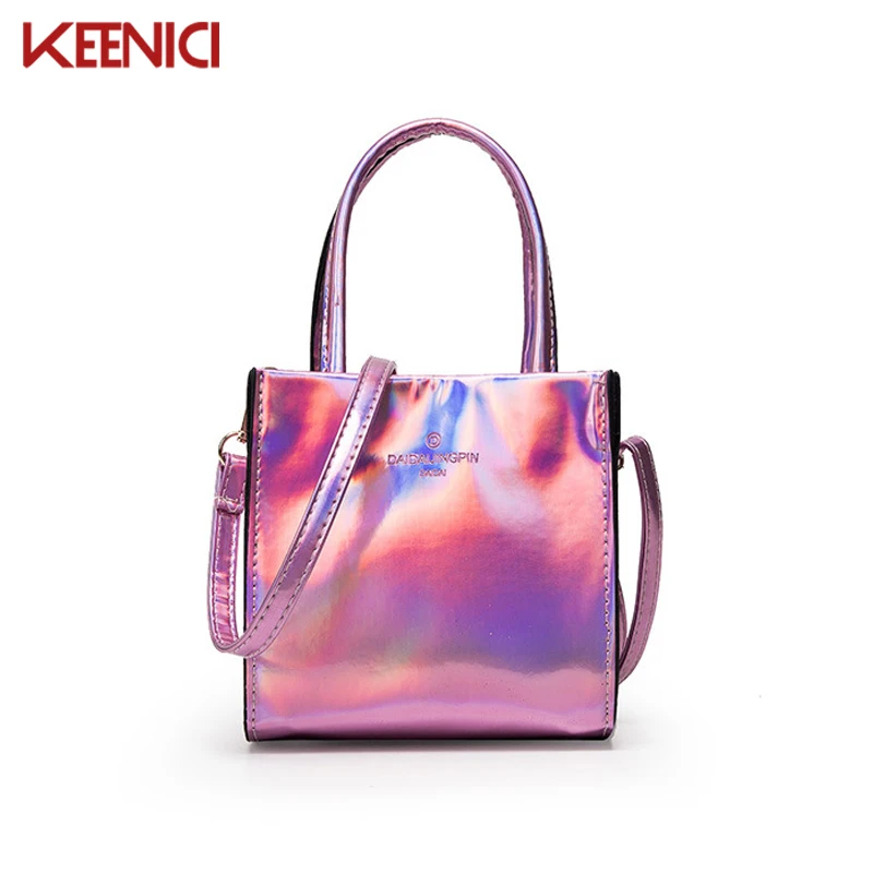 

New Harajuku Brand Design Sweet Chain Laser Shoulder Bag Women Clutch Bag Girl's Handbag Flap Bag Sac A Main Hologram Silver