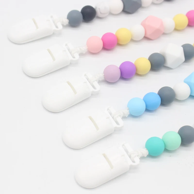 

Dummy Clips Soother Silicone Eco-friendly Baby Pacifier Clips Chain Nipple Pacifier Chain Soother Holder for Baby