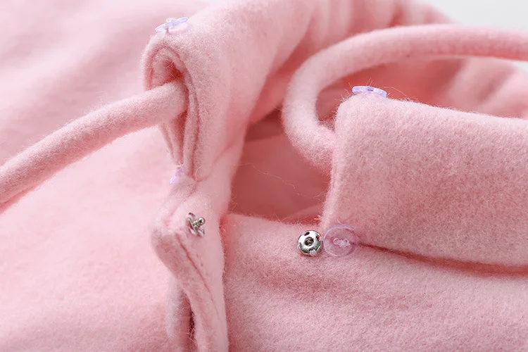 Пальто мечты для милых девочек, милое зимнее шерстяное пальто с длинными рукавами длинная верхняя одежда, отделка из лисьего меха, высокое качество, роскошный кавайный розовый цвет