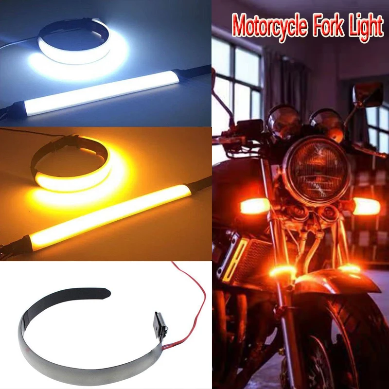 Мотоциклетный вилочный светильник светодиодный 12 в 120 градусов угол обзора, сигнальный светильник для Honda Harley, аксессуары для модификации мотоциклов